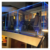 Rampe de balcon en verre avec éclairage LED sans cadre DB, verre coloré, balustrade, rampe d'escalier en verre avec certification SGCC pour l'Amérique
