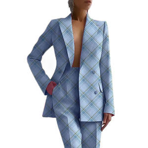 Completo da <span class=keywords><strong>Donna</strong></span> alla Moda: Giacca Doppiopetto a Maniche Lunghe <span class=keywords><strong>e</strong></span> Pantaloni, Stile Casual Professionale - Product Image 5