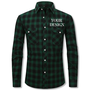 เสื้อเชิ้ตผ้าแฟลนเนลผู้ชาย OEM/OEM พิมพ์ลายปักตามสั่ง ไซส์ใหญ่ ผ้าฝ้าย 100% แขนยาว - Product Image 4