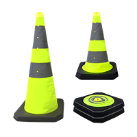 Panneaux de signalisation routière réfléchissants prismatiques haute intensité, pliables, en tissu Oxford orange haute visibilité, base ABS, 30cm/45cm/70cm/90cm