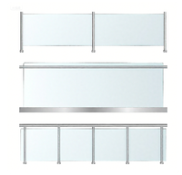 Projet de garde-corps en verre pour l'intérieur Balustrades en aluminium Main courante pour terrasse de balcon Garde-corps en U en verre sans cadre