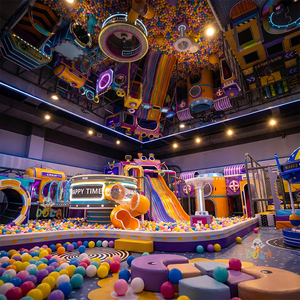 Equipo de juegos interior personalizado: <span class=keywords><strong>Arena</strong></span> Ninja Warrior interior que incluye lanzamiento de aros, escalada de obstáculos, pared curva y columpio de cuerda. - Product Image 1