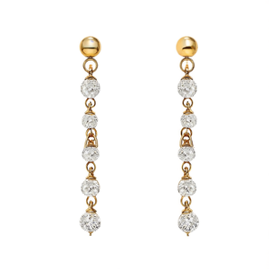 Fashion Drop <b>Earrings</b> PVD <b>Gold</b> Plated 316L Stainless Steel Crystal Bead <b>Dangle</b> <b>Earrings</b> - Product Image 2