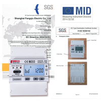 Medidor de Energía Monofásico Fineco EM418, RS485 Modbus, Pantalla LCD, 80A/100A kWh, Uso Industrial, Montaje en Riel DIN, Clase de Precisión