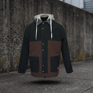 Veste à capuche colorée pour hommes, manteau décontracté à col rabattu avec poches à rabat, vêtements d'extérieur d'automne - Product Image 2