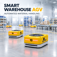 Robot AGV à navigation laser SLAM, batterie lithium 48V, détection d'obstacles par laser, charge en 1 à 1,2 heure