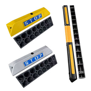 Chống va chạm xe Stopper cao su nhựa không gian đậu xe định vị sàn bánh xe thiết bị đỗ xe cảnh báo giao thông cho chủ xe - Product Image 5