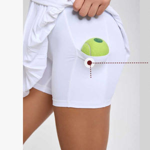 Customizable <b>White</b> <b>Women's</b> Sports Tennis Dress Quick Dry Running Badminton Pleated <b>Skirt</b> Set New Anti-Exposure Two-Piece Set - Product Image 4