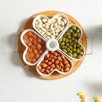 Nordic Gedroogd Fruit Snoepplaat Creatieve Fruitbak Keramische Roosterplaat Met Deksel Woonkamer Opslagplaat