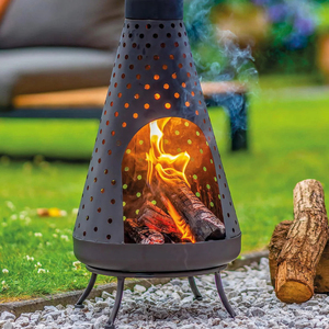 Portable Outdoor Iron Fire Pit Sturdy Construction Perforated Modern Freestanding European American Patio <strong>Garden</strong> Leisure <strong>Chimney</strong> - Product Image 3