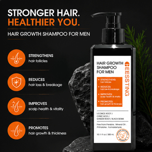 Private Label Vegan Deep Nourish Repair Dry Hair Root Anti Hair Loss Thinning Thickening Growth Sulfate-Free <b>Shampoo</b> for Men - Product Image 3