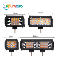 Barre lumineuse de travail LED 4/7/13/17/20 pouces 36W 72W 180W Spot Flood Combo Flash Strobe Offroad Truck ATV SUV Voiture 4x4 4WD Barre lumineuse LED