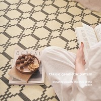 Alfombra Geométrica Marroquí de Imitación de Cachemira, Resistente a las Manchas, Fácil de Cuidar, para Sala de Estar y Dormitorio