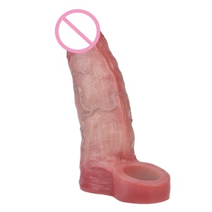 ORALSX <b>Vibrating</b> Realistic Penis Extender Cock Sleeve Reusable Condom Penis Enlargement Sleeve <b>Vibrating</b> Condom Sex Enhancer - Product Image 5