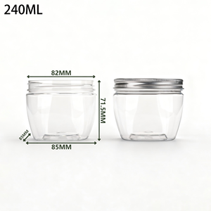 Tarro de granos de café transparente PET vacío de grado alimenticio sin BPA de 240ml, venta al por mayor, nueces, gomitas, granos, especias, tarro para almacenamiento de alimentos - Product Image 6
