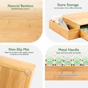Cajón de Almacenamiento para Tazas de Café de Bambú, Nuevo, Fabricación Directa, Caja de Madera para Té de Hojas, para Cápsulas de Café <span class=keywords><strong>K</strong></span>-Cups - Product Image 3