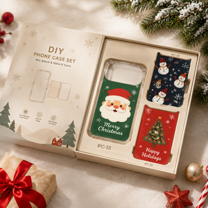 Ensemble cadeau de coques de téléphone de Noël IPC-34, support magnétique transparent avec panneau arrière Bonhomme de neige, support interchangeable en plastique tendance style DIY - Product Image 5