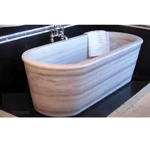 MVS028 럭셔리 솔리드 스톤 화이트 대리석 욕조 제조 업체, 사용자 정의 크기 독립형 욕조