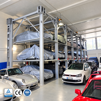 Lève-voiture 4 poteaux homologué CE, empileur de voitures à 3 niveaux pour extérieur, hydraulique, résistant aux intempéries, multi-véhicules, usage commercial