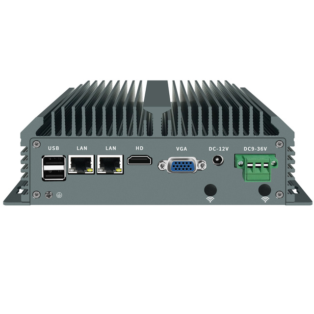 BKHD N100 J6412 Industrial PC 2LAN 2COM 4 Cores Embedded Computer Wall-mounted Host 9V 24V 36V Wide Voltage Linux RS232 RS485