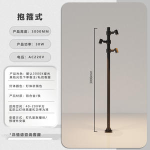 โคมไฟสวน โคมไฟภูมิทัศน์กลางแจ้ง โคมไฟเสาสูงโครงอะลูมิเนียมสำหรับชุมชน โคมไฟถนนพลังงานแสงอาทิตย์สำหรับสวนสาธารณะ ไฟ LED 3 เมตร 4 เมตร กันน้ำ - Product Image 6