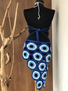 Robe en crochet œil-de-dieu premium, ajourée, sexy et asymétrique, style Granny Square en acrylique, <span class=keywords><strong>tenue</strong></span> de plage <span class=keywords><strong>pour</strong></span> l'été, les fêtes et les festivals - Product Image 5