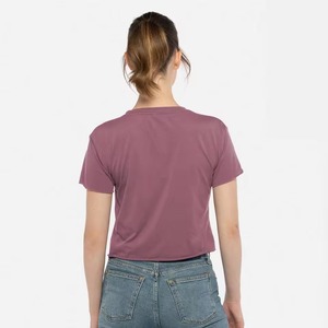 เสื้อครอปท็อปผู้หญิงทรงเข้ารูปลำลอง สีพื้น แขนกุด คอกลม ผ้าถัก ระบายอากาศได้ดี - Product Image 4