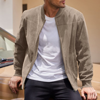 Blouson Bomber Homme Style Punk Automne Décontracté Grande Taille Doublure Coton Col Montant Coupe-Vent Chaud Extérieur