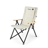 Chaise pliante d'extérieur HISPEED, cadre en aluminium, 4 niveaux réglables, poignée en bois, dossier haut inclinable, idéale pour le parc