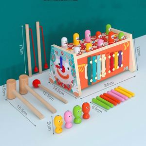 Juego de Juguetes de Madera Multifuncional con Temática de Circo para Niños en Etapa de Desarrollo Temprano, con Martillo para Golpear y Apretar - Product Image 6