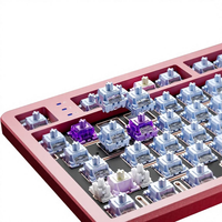 Clavier mécanique OEM tri-mode à commutation à chaud, en aluminium, avec joint d'étanchéité, rétroéclairage RGB, sans fil USB-C avec bouton de volume