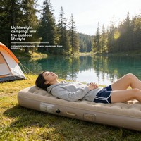 Matelas auto-gonflant surélevé pour camping extérieur, matelas pneumatique, mobilier de maison, pompe à air intégrée, pliable, conception épaissie à une touche