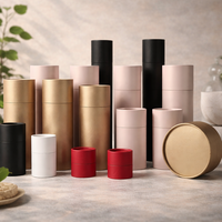 Tube en carton kraft personnalisé en gros, emballage en tube de papier recyclable, cylindre cosmétique pour huile essentielle