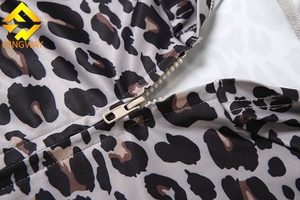 Осенняя Женская одежда, комплект из двух предметов, куртка на молнии с длинным рукавом и расклешенные брюки, спортивная одежда с леопардовым принтом, спортивная одежда, комплект из 2 предметов - Product Image 5