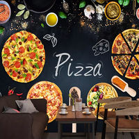 Papier peint mural 3D personnalisé, peinture murale, tableau noir personnalisé pour pizzeria, papier peint photo, décoration murale pour café, restaurant
