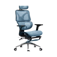 Chaise de bureau ergonomique moderne à dossier haut en maille, pivotante, réglable, avec appui-tête, structure en plastique DEYI 2507