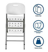 Chaise et table pliantes en plastique imperméables portables en gros pour les événements en plein air, le camping, le jardin, le salon, la salle à manger, l'hôtel