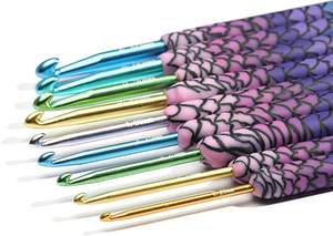 Crochet sirène 9 pièces, main pour l'arthrite, couverture de crochet en métal, poignée en argile souple - Product Image 4