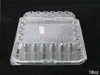 Boîte en plastique transparente pour myrtilles de 18 oz, boîte à clapet transparente en plastique pour l'emballage des fruits