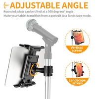 Support de téléphone pour siège arrière de voiture, support de diffusion en direct, trépied multifonctionnel à pince, support de téléphone et tablette pour position supplémentaire, flexible