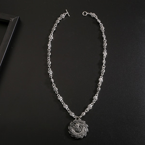 Collana con Ciondolo a Croce Intagliata in Lega di Zinco Placcata Argento, Stile Punk, Nuova Collezione, Gioiello Regalo - Product Image 6