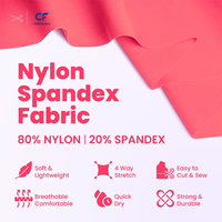 Lots de stock – Tissu uni en nylon et élasthanne extensible dans les quatre sens, couleur personnalisée, lisse, respirant et absorbant l'humidité, pour doublure de bikini et lingerie
