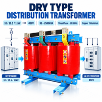 Transformateur de distribution de type sec 30-2500 kVA 10 kV 11 kV 400 V triphasé élévateur-abaisseur pour station de service économe en énergie