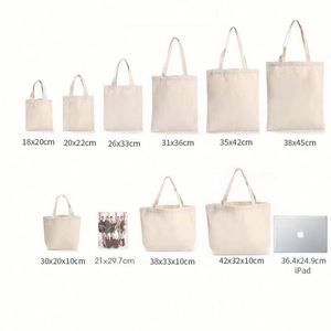 Design Custom logo <b>Printing</b> Recyclable Environmentally Friendly Flat Cotton Canvas Shopping Tote Bag - Product Image 5