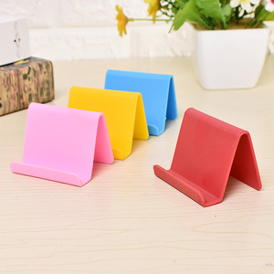 Soporte geométrico portátil para teléfono, soporte de escritorio de plástico para teléfono móvil, amarillo, azul cielo, rosa, rojo brillante - Product Image 3