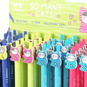 <span class=keywords><strong>M</strong></span> & <span class=keywords><strong>G</strong></span> così tanti gatti penna a sfera retrattile 0.7mm inchiostro blu simpatico gatto Clip penna a sfera penna a sfera in plastica all'ingrosso - Product Image 6