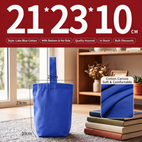 Sac fourre-tout en toile de coton écologique coloré 21x23x10cm avec poignée en ruban/corde et soufflet de fond, en stock pour les commandes en gros