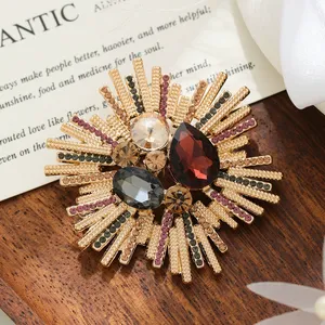 <span class=keywords><strong>Broche</strong></span> de <span class=keywords><strong>luxe</strong></span> en alliage de zinc plaqué or au style rétro et tendance pour femmes et enfants, accessoires vestimentaires polyvalents pour mariage - Product Image 1