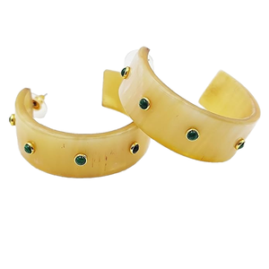 Boucles d'oreilles élégantes en corne de buffle naturelle faites à la main Bijoux Boho ethniques modernes écologiques pour femmes de Falak World Export - Product Image 1