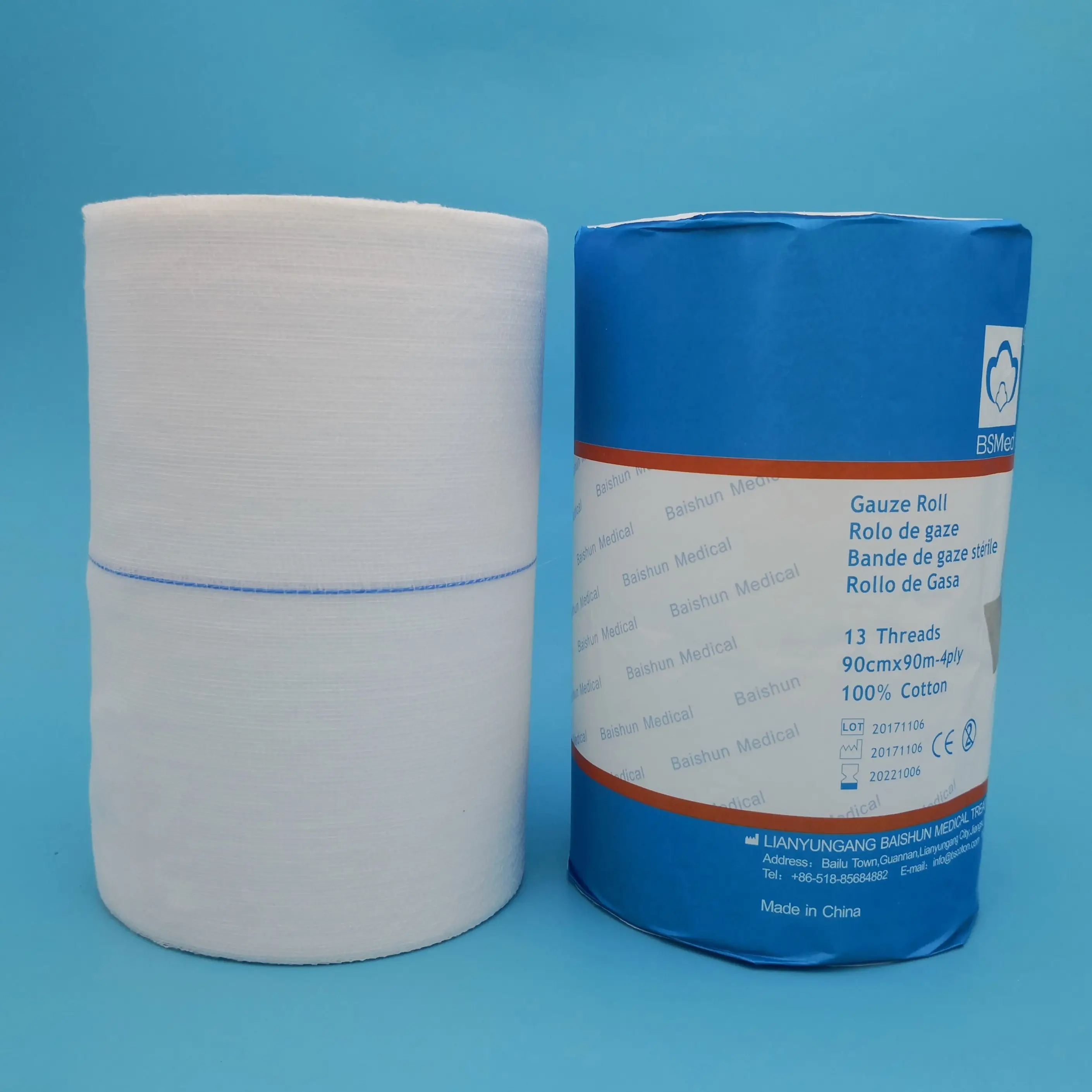 Fabrik preis Baumwolle Absorbent Medical Gaze Hersteller CE und ISO Approved Gaze Jumbo Roll